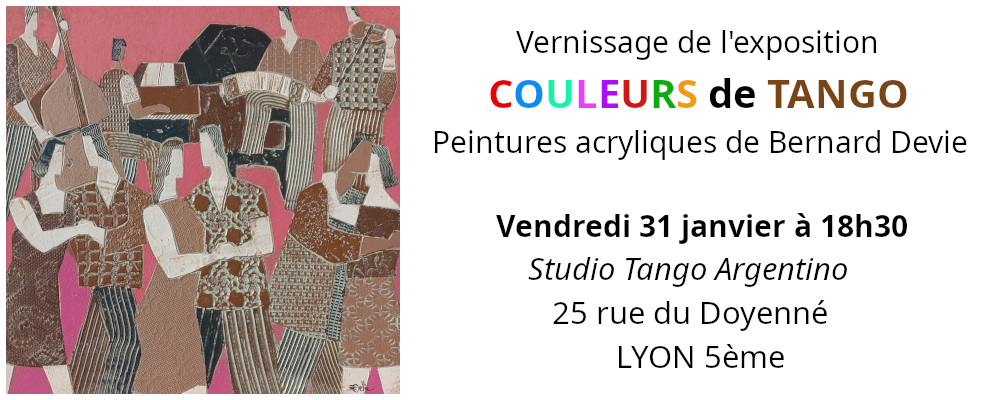 You are currently viewing Vernissage d’exposition de peinture de Bernard Devie Ven. 31/01/25